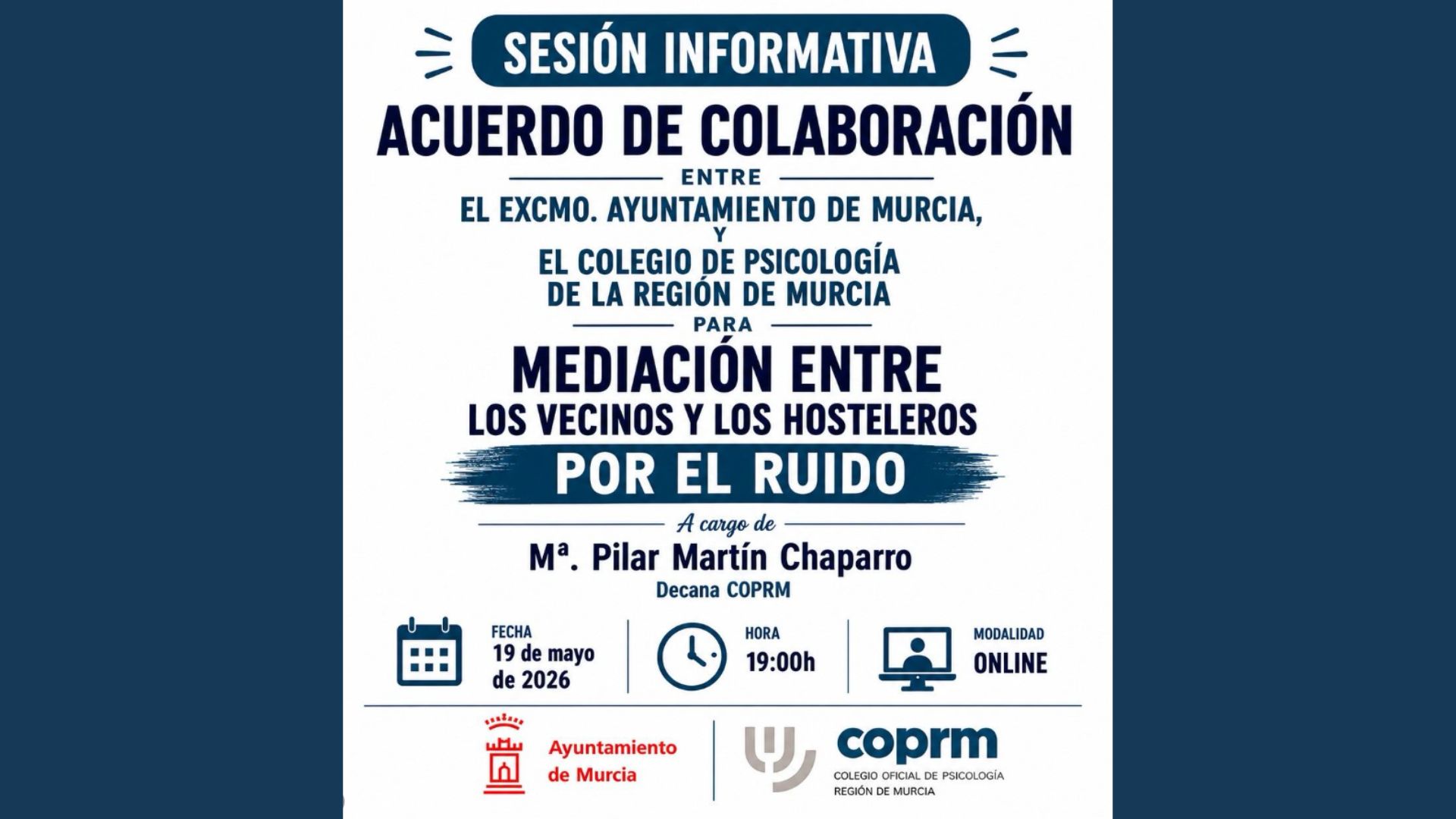Actividad dirigida a colegiados y colegiadas del COPRM